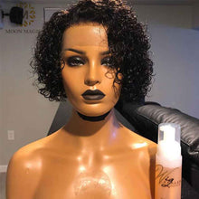 Load image into Gallery viewer, 13x4 Short Bob Wig Lace Front Human Hair Pixie Cut Lace 250 Density
