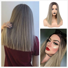 Load image into Gallery viewer, FAVE Ombre Black Purple/Blonde/Grey/Flax Brown/ Straight