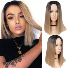 Load image into Gallery viewer, FAVE Ombre Black Purple/Blonde/Grey/Flax Brown/ Straight