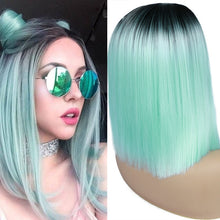 Load image into Gallery viewer, FAVE Ombre Black Purple/Blonde/Grey/Flax Brown/ Straight