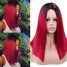 Load image into Gallery viewer, FAVE Ombre Black Purple/Blonde/Grey/Flax Brown/ Straight