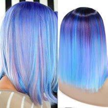 Load image into Gallery viewer, FAVE Ombre Black Purple/Blonde/Grey/Flax Brown/ Straight