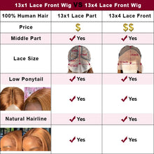 Load image into Gallery viewer, Honey Blonde Pre-Plucked Straight Lace Front Remy Hair 13x1 Lace Part Peruvian Pins hair 180%