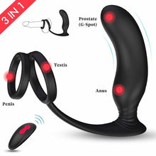 Load image into Gallery viewer, Anal With Cock Ring And Ball Loop Remote Control 10 Vibration Modes Prostate Stimulator