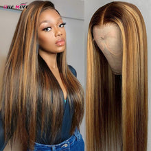Load image into Gallery viewer, 4 27 Highlight Wig 28 30 inch Ombre Bone Straight Lace Front