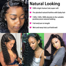 Load image into Gallery viewer, 28 30 Inch Deep Wave Human Hair Curly 13x4 Brazilian Remy Lace Front