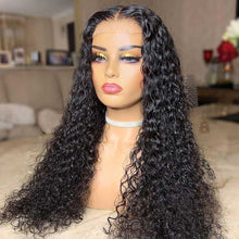 Load image into Gallery viewer, 28 30 Inch Deep Wave Human Hair Curly 13x4 Brazilian Remy Lace Front