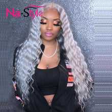 Load image into Gallery viewer, HD Lace Frontal Grey Human Hair Wig