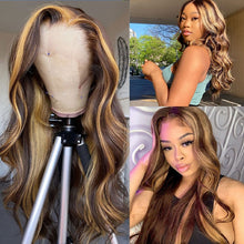 Load image into Gallery viewer, Highlight Brazilian Hair 30 Inch Honey Blonde Body Wave Lace Front