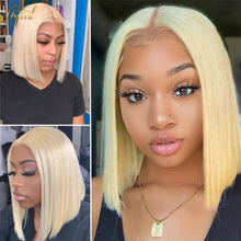 Load image into Gallery viewer, 613 Honey Blonde Straight Short Bob Brazilian Remy Human Hair