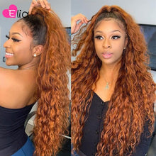 Load image into Gallery viewer, Orange Ginger Red Colored Lace Frontal Brazilian 100% Human Hair Soft 2021