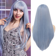 Load image into Gallery viewer, Blonde Bangs Synthetic Long Straight Lolita High Temperature Fiber Hair