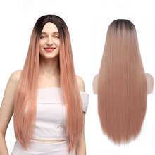 Load image into Gallery viewer, Blonde Bangs Synthetic Long Straight Lolita High Temperature Fiber Hair