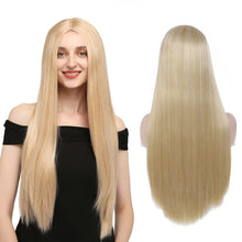 Load image into Gallery viewer, Blonde Bangs Synthetic Long Straight Lolita High Temperature Fiber Hair