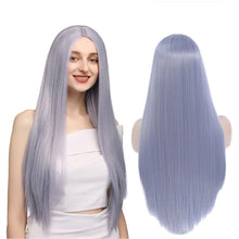 Load image into Gallery viewer, Blonde Bangs Synthetic Long Straight Lolita High Temperature Fiber Hair