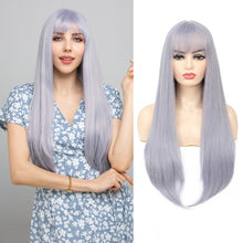 Load image into Gallery viewer, Blonde Bangs Synthetic Long Straight Lolita High Temperature Fiber Hair