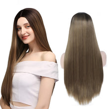 Load image into Gallery viewer, Blonde Bangs Synthetic Long Straight Lolita High Temperature Fiber Hair