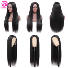 Load image into Gallery viewer, 28 inch Closure wig 4x4 Lace Closure Human Hair Lace Long Straight Brazilian Remy 150 Density