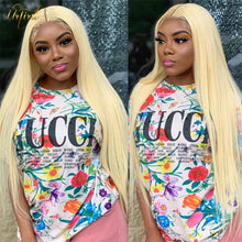 Load image into Gallery viewer, Brazilian Remy 30 inch Lace Front Transparent 613 Blonde