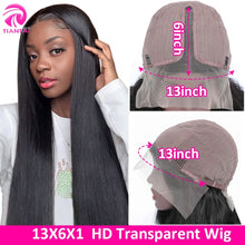 Load image into Gallery viewer, 28 inch Closure wig 4x4 Lace Closure Human Hair Lace Long Straight Brazilian Remy 150 Density