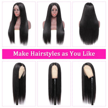 Load image into Gallery viewer, 28 inch Closure wig 4x4 Lace Closure Human Hair Lace Long Straight Brazilian Remy 150 Density