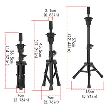 Load image into Gallery viewer, 22/23''Training Mannequin Head Canvas Wig Stand with T Pins Needles with Tripod and Comb