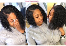 Load image into Gallery viewer, Malaysian Lace Human Hair Short Bob Curly 4*4 Lace Closure Pre-Plucked With Baby Hair