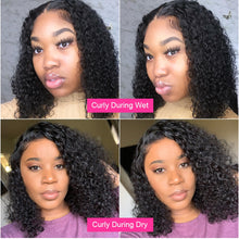 Load image into Gallery viewer, Malaysian Lace Human Hair Short Bob Curly 4*4 Lace Closure Pre-Plucked With Baby Hair
