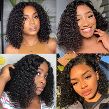 Load image into Gallery viewer, Malaysian Lace Human Hair Short Bob Curly 4*4 Lace Closure Pre-Plucked With Baby Hair