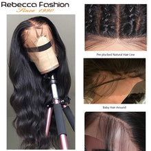 Load image into Gallery viewer, Body Wave Lace Front Human Hair with Baby Hair 180% Density Brazilian Remy