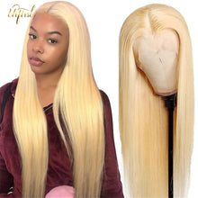 Load image into Gallery viewer, Brazilian Remy 30 inch Lace Front Transparent 613 Blonde