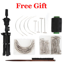 Load image into Gallery viewer, 22/23''Training Mannequin Head Canvas Wig Stand with T Pins Needles with Tripod and Comb