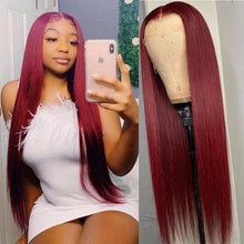 Load image into Gallery viewer, Honey Blonde Pre-Plucked Straight Lace Front Remy Hair 13x1 Lace Part Peruvian Pins hair 180%
