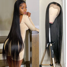 Load image into Gallery viewer, 30 40 Inch Straight Lace Front Pre plucked High Density Brazilian Human Hair