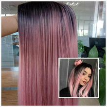 Load image into Gallery viewer, FAVE Ombre Black Purple/Blonde/Grey/Flax Brown/ Straight