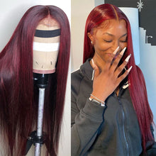 Load image into Gallery viewer, 30 Inch Burgundy Lace Front Wig