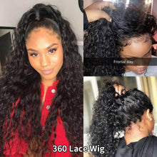 Load image into Gallery viewer, 360 Lace Frontal Wig 28 30 Inch Water Wave Brazilian Human Hair 180% Density