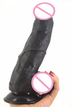 Load image into Gallery viewer, Big dildo suction cup black realistic dildo