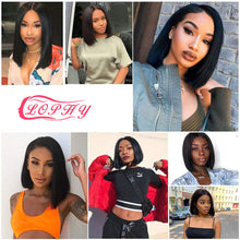 Load image into Gallery viewer, 4x4 Lace Closure Short Bob Human Hair Brazilian Straight