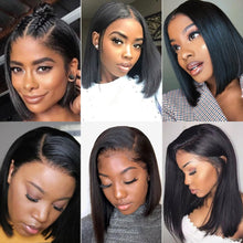 Load image into Gallery viewer, 4x4 Lace Closure Short Bob Human Hair Brazilian Straight