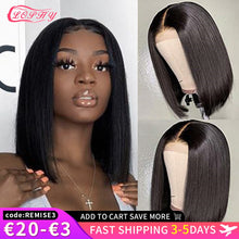 Load image into Gallery viewer, 4x4 Lace Closure Short Bob Human Hair Brazilian Straight