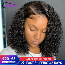 Load image into Gallery viewer, Cranberry Hair Malaysian Hair Water Wave Wig Short Human Hair Wigs Remy Malaysian Human Hair Wigs For Women Bob Lace Front Wigs
