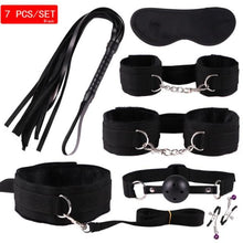 Load image into Gallery viewer, New Sex BDSM Collar Handcuffs Whip Erotic Sex Toys For Couples Adult Games Black Leather Bondage Kits Sex Shop 7/8/9/10/11PCS
