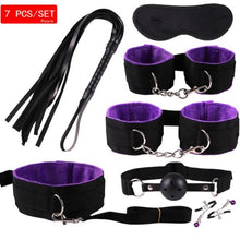 Load image into Gallery viewer, New Sex BDSM Collar Handcuffs Whip Erotic Sex Toys For Couples Adult Games Black Leather Bondage Kits Sex Shop 7/8/9/10/11PCS