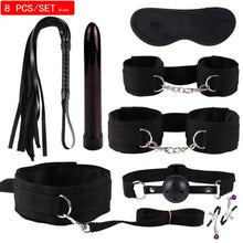 Load image into Gallery viewer, New Sex BDSM Collar Handcuffs Whip Erotic Sex Toys For Couples Adult Games Black Leather Bondage Kits Sex Shop 7/8/9/10/11PCS
