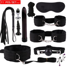 Load image into Gallery viewer, New Sex BDSM Collar Handcuffs Whip Erotic Sex Toys For Couples Adult Games Black Leather Bondage Kits Sex Shop 7/8/9/10/11PCS