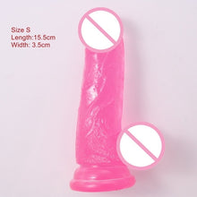 Load image into Gallery viewer, 20.5cm Crystal Realistic Transparent Soft Dildo With Suction Cup
