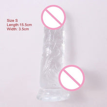 Load image into Gallery viewer, 20.5cm Crystal Realistic Transparent Soft Dildo With Suction Cup

