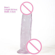 Load image into Gallery viewer, 20.5cm Crystal Realistic Transparent Soft Dildo With Suction Cup
