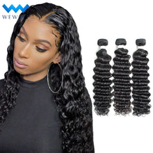 Load image into Gallery viewer, wet and wavy short long virgin natural human hair extensions 30 40 inch 3 4 bundles
